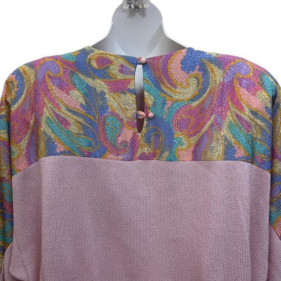 Retro 80s Pink Sweater Vintage Pullover Anthony Sicari Size 12 - Picture 6 of 9